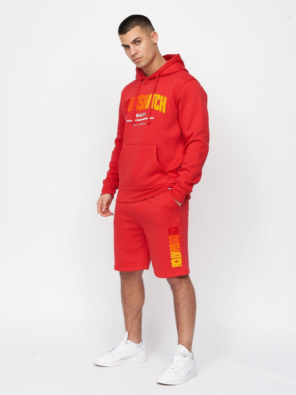 Crosshatch Flocked Shorts Red