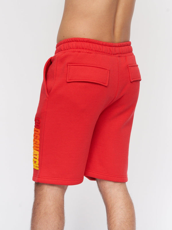 Crosshatch Flocked Shorts Red