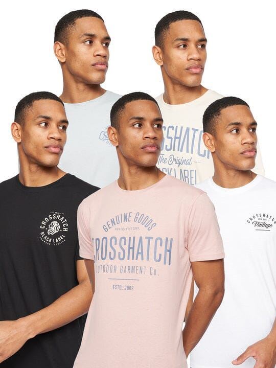 crosshatch Fremal T-Shirt 5pk Assorted