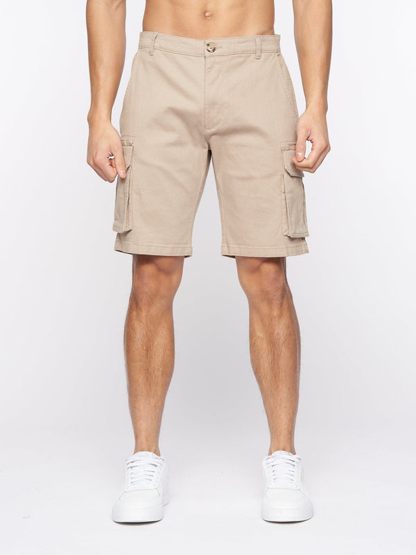Crosshatch Frentons Cargo Shorts Stone