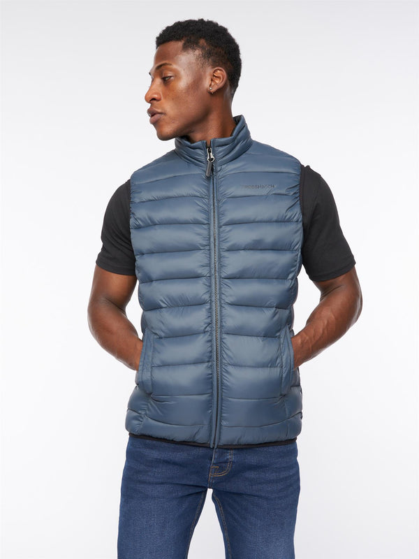Crosshatch Gattering Gilet Denim Blue