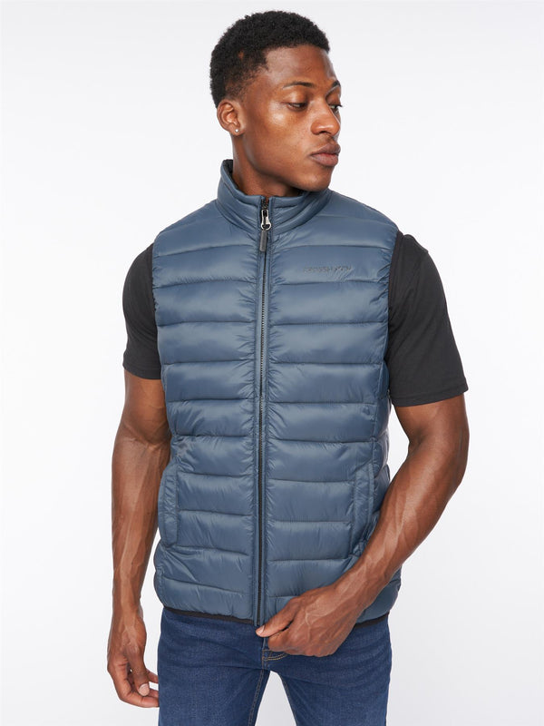 crosshatch Gattering Gilet Denim Blue