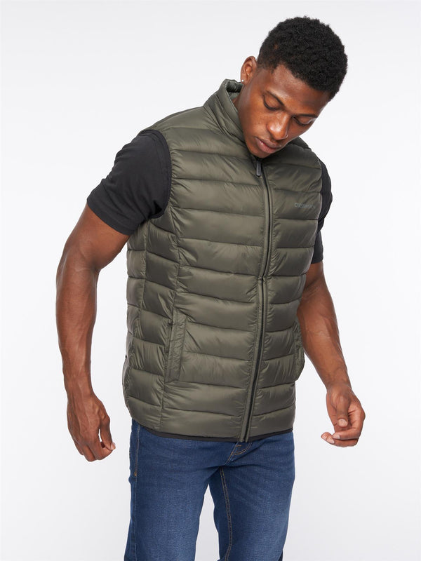 Crosshatch Gattering Gilet Olive