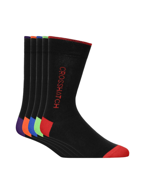 crosshatch Glowbow Socks 5pk Black