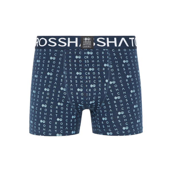 Crosshatch Gridline Boxers 3pk Denim Blue