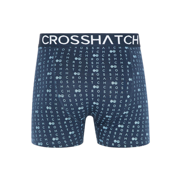 Crosshatch Gridline Boxers 3pk Denim Blue