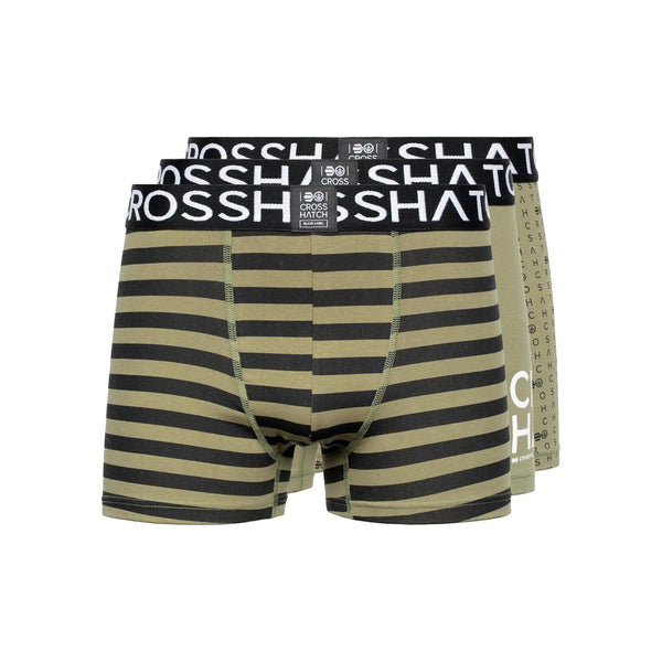 Crosshatch Gridline Boxers 3pk Green