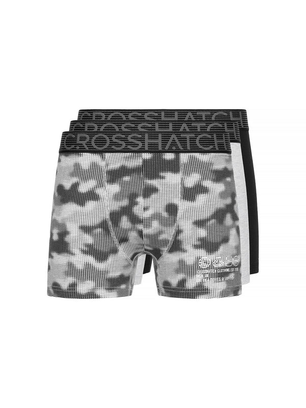 Crosshatch Guillemot Boxers 3pk Grey Marl