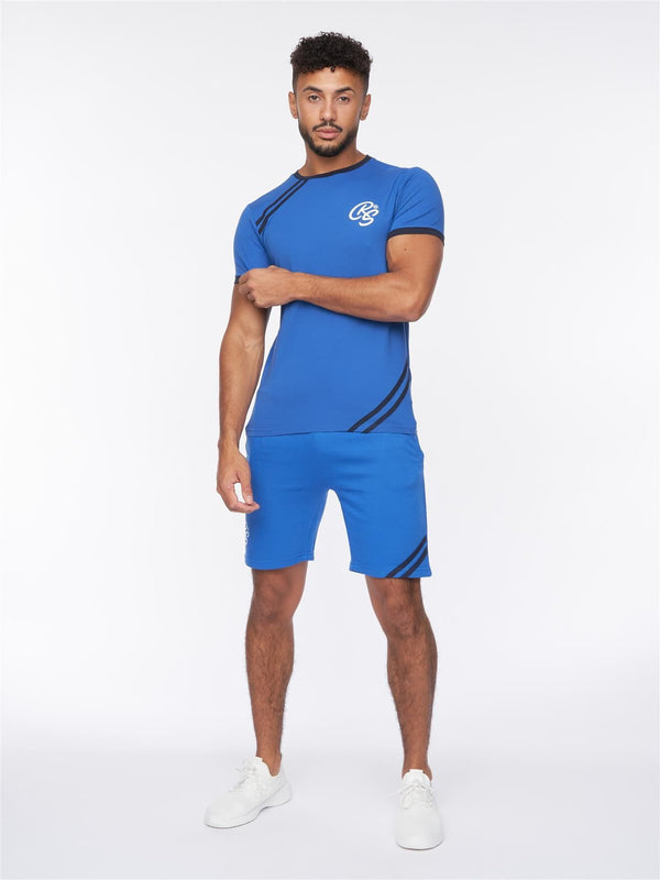 crosshatch Hamlax T-Shirt/Shorts Set Blue/Navy
