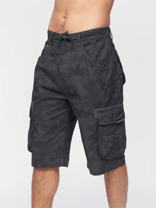 crosshatch Hanwhere Combat Shorts Grey Camo