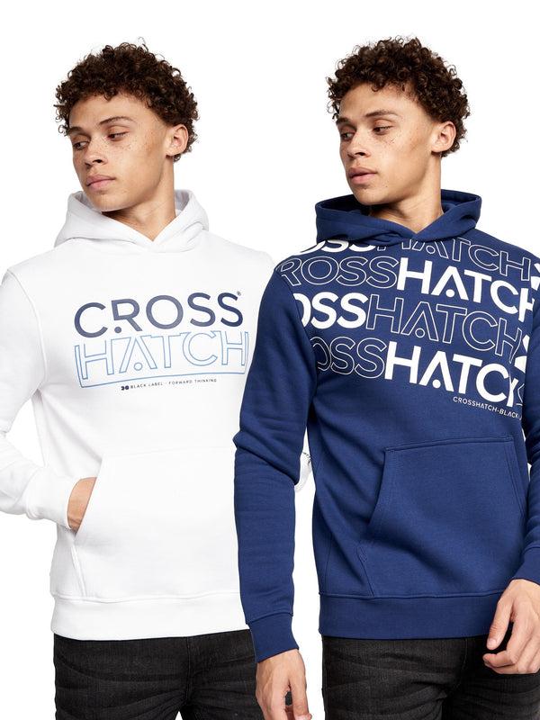 crosshatch Hensal Hoodie 2pk Navy/White