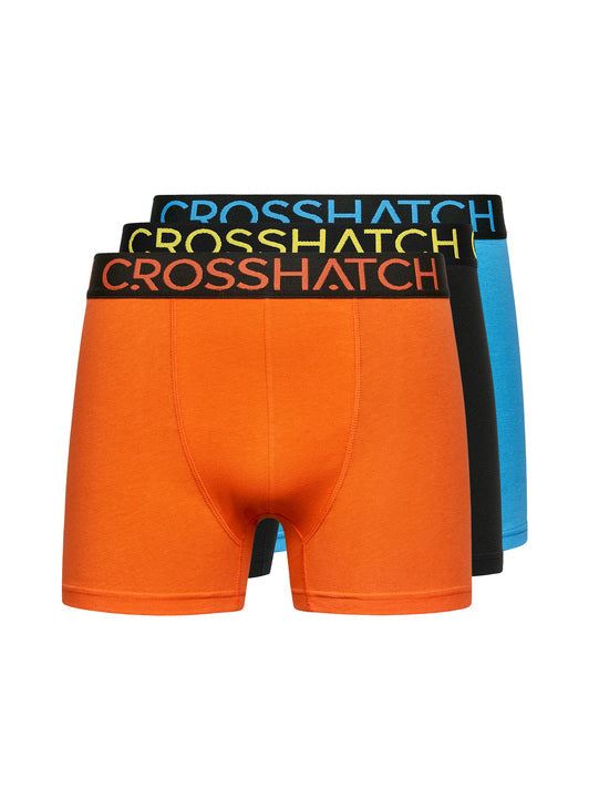 crosshatch Highlighter Boxers 3pk Blue/Orange