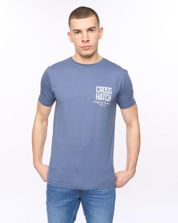 crosshatch Hoogan T-Shirt Blue