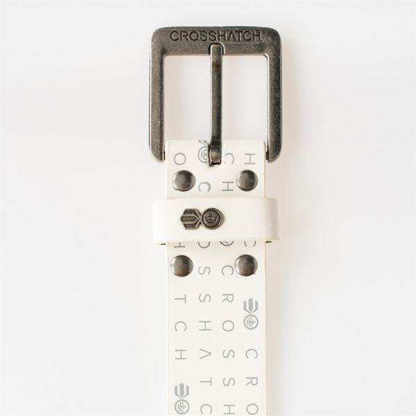 crosshatch Hyneman Belt White