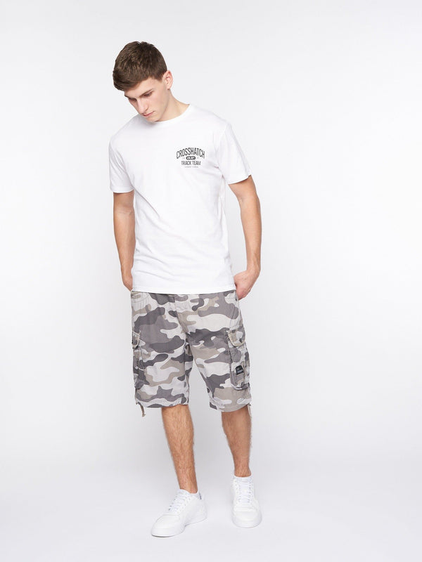 Crosshatch Jimster Shorts Charcoal Camo