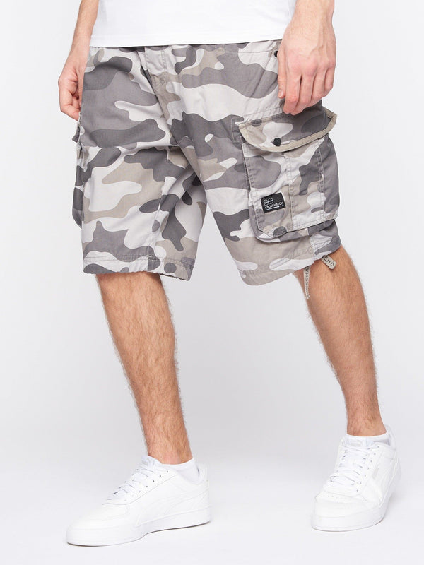 Crosshatch Jimster Shorts Charcoal Camo