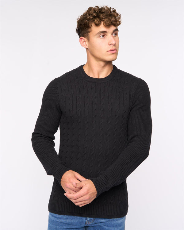 crosshatch Kabstars Cable Knit Black