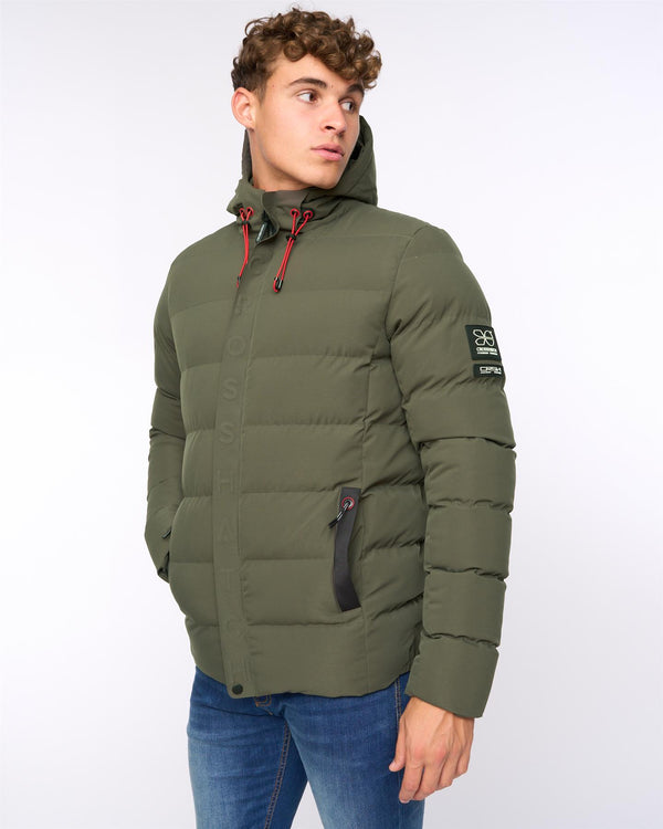 crosshatch Kampleys Embossed Jacket Olive