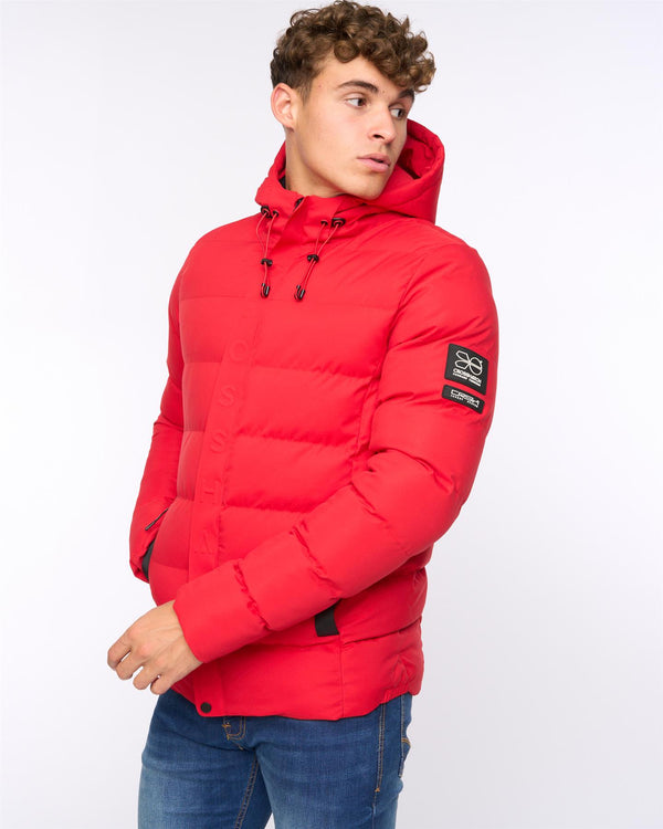 crosshatch Kampleys Embossed Jacket Red