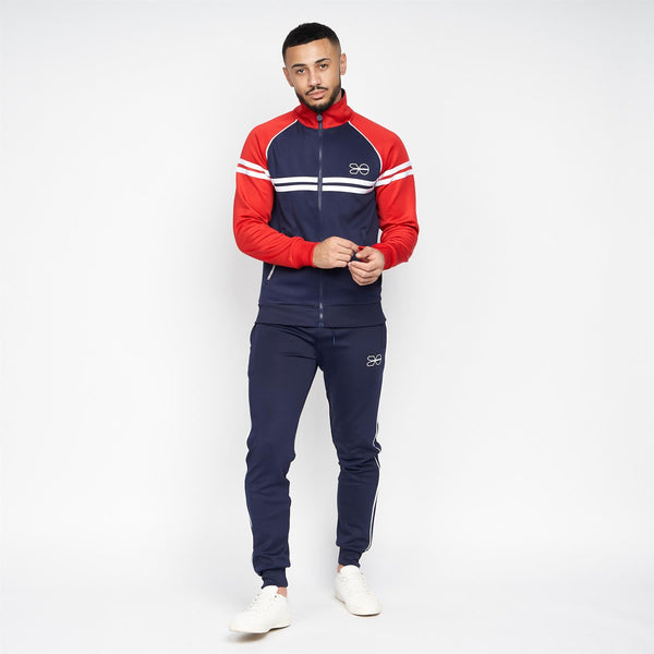 crosshatch Klaman Tracksuit Red