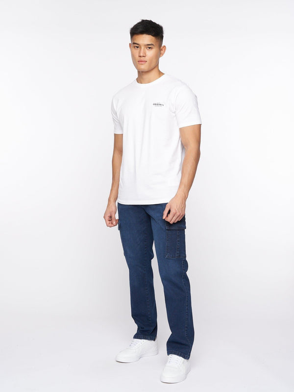 Crosshatch Kremtap Cargo Jeans Dark Wash