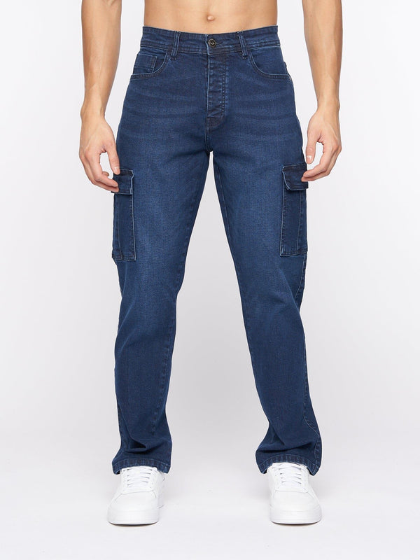 crosshatch Kremtap Cargo Jeans Dark Wash