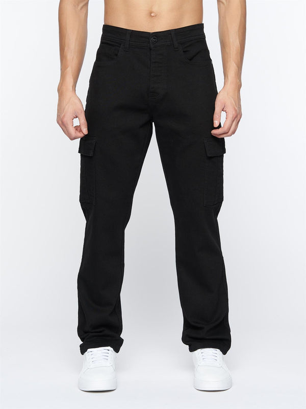 Crosshatch Kremtap Cargo Jeans Solid Black