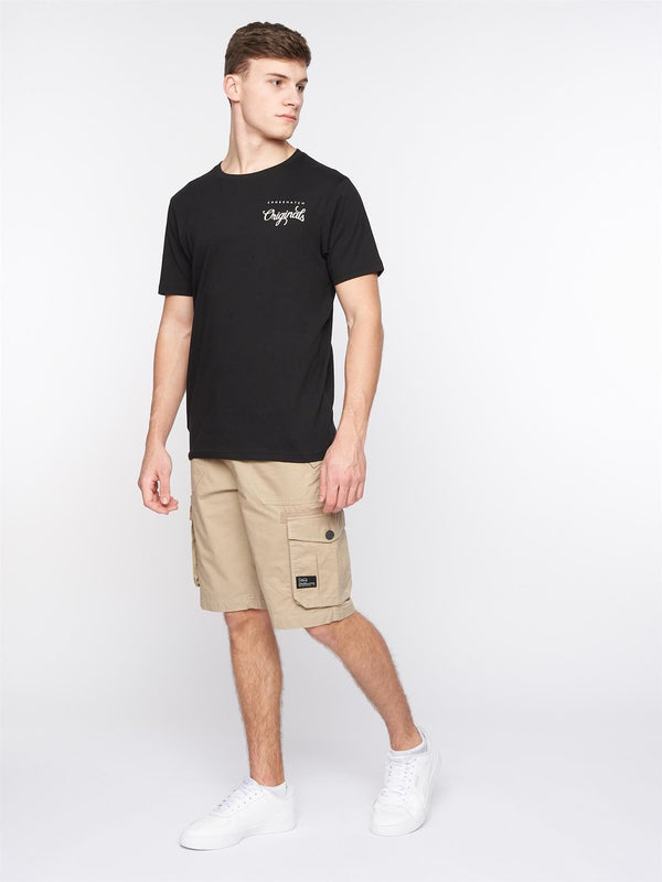 Crosshatch Kyron Cargo Shorts Stone