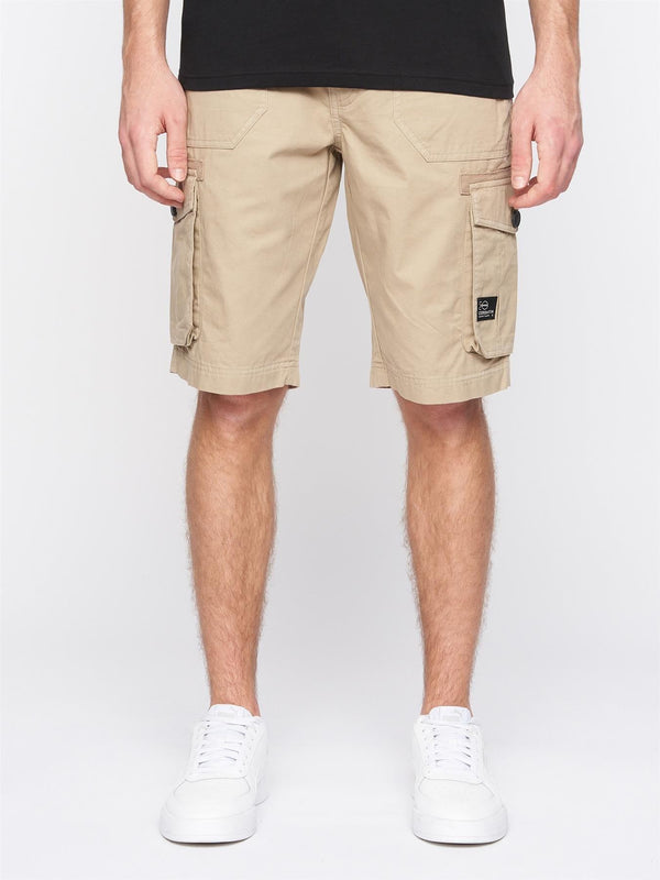 crosshatch Kyron Cargo Shorts Stone