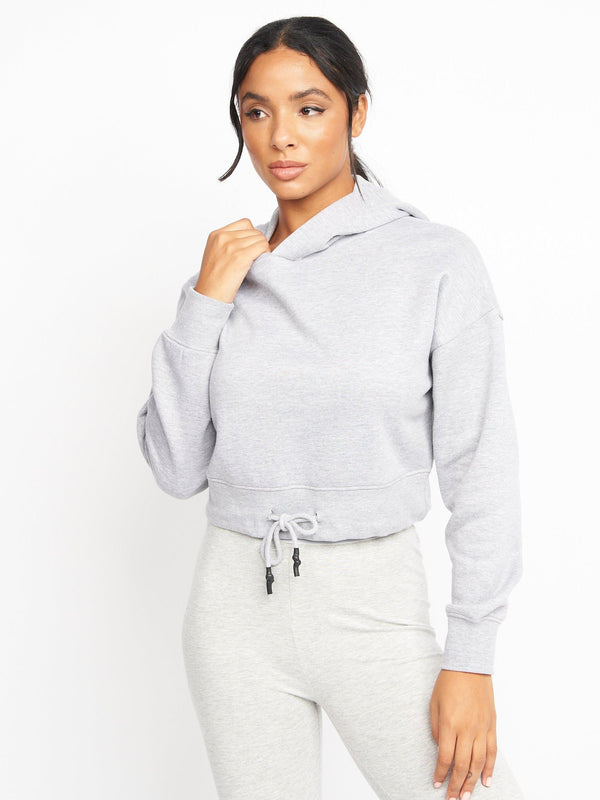 Crosshatch Ladies Jacklight Hoodie Light Grey Marl