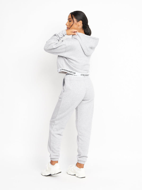 Crosshatch Ladies Jacklight Hoodie Light Grey Marl