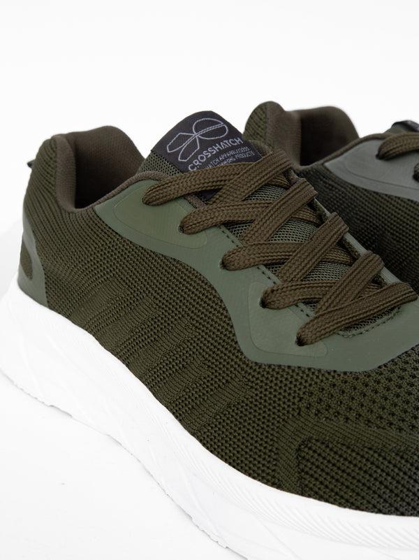 Crosshatch Lennart Trainers Olive/White