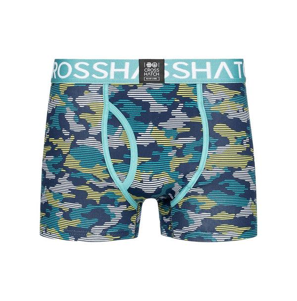 Crosshatch Linamo MVE Open Fly Boxers 3pk Teal