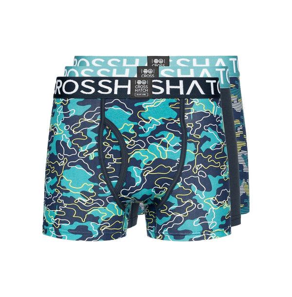crosshatch Linamo MVE Open Fly Boxers 3pk Teal