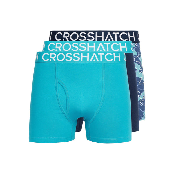 crosshatch Lynol Boxers 3pk Teal