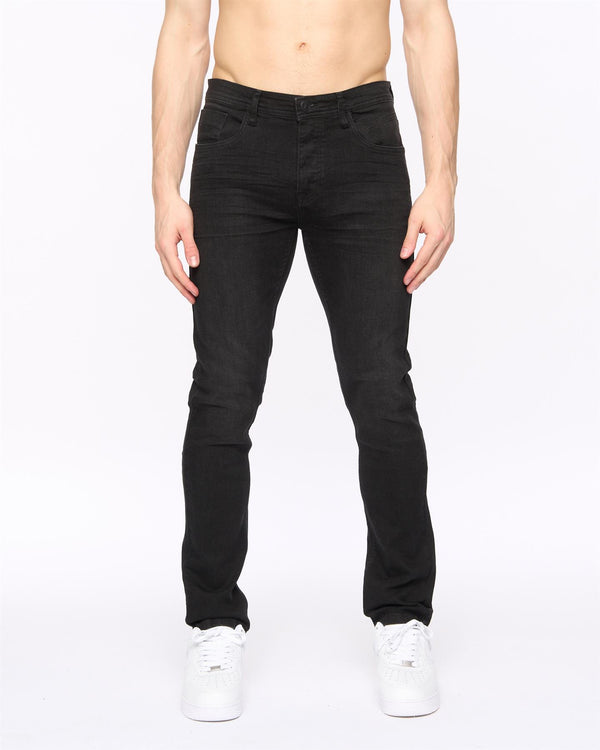 Crosshatch Malcolm Slim Fit Jeans Black Wash