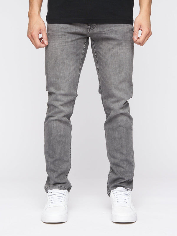 Crosshatch Malcolm Slim Fit Jeans Light Grey Wash