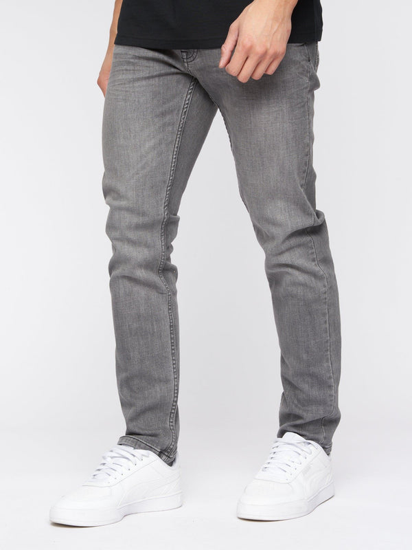 Crosshatch Malcolm Slim Fit Jeans Light Grey Wash