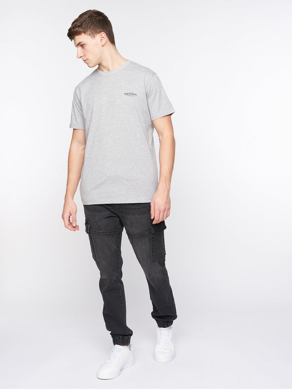 Crosshatch Malimore Cargo Cuff Jeans Black Wash