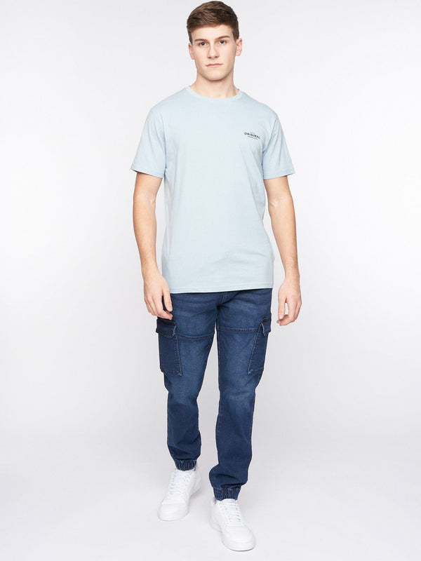 Crosshatch Malimore Cargo Cuff Jeans Dark Wash