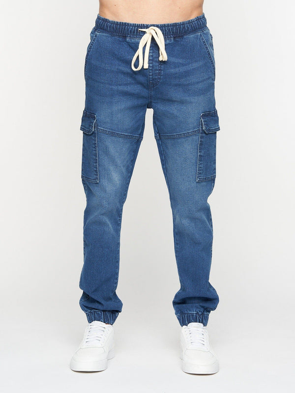 Crosshatch Malimore Cargo Cuff Jeans Stone Wash