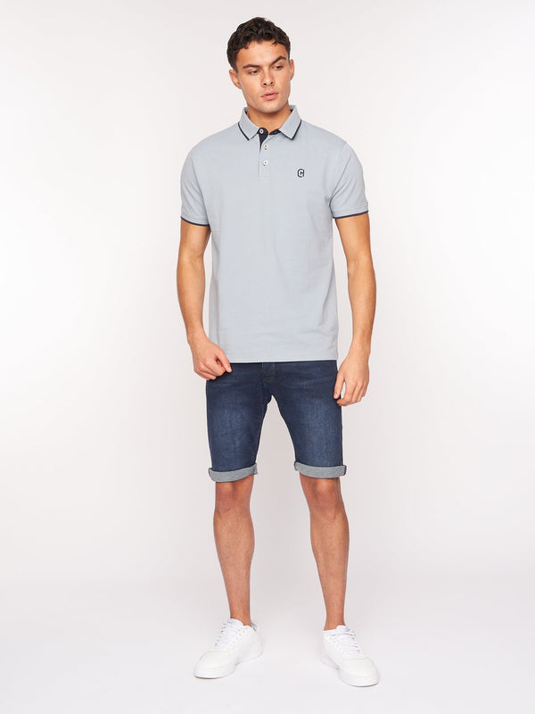 Crosshatch Mapouts Polo Dusty Blue