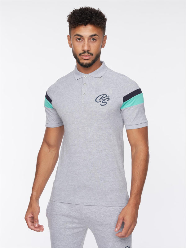 Crosshatch Maxmore Polo/Shorts Set Grey Marl