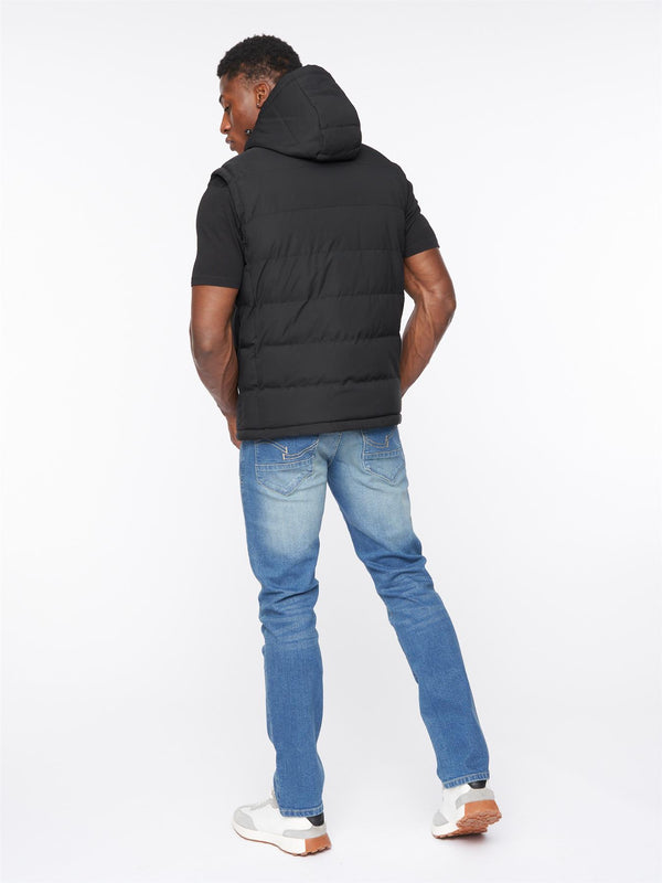 Crosshatch Mens Kampnew Embossed Gilet Black