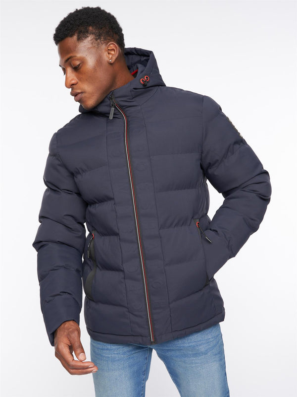 Crosshatch Mens Kampnew Embossed Jacket Navy