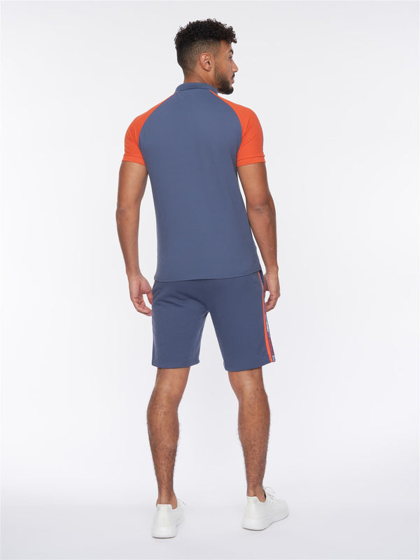 Crosshatch Mentella Polo/Shorts Set Denim Blue