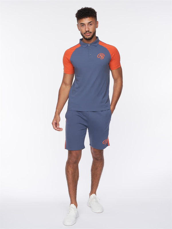 crosshatch Mentella Polo/Shorts Set Denim Blue