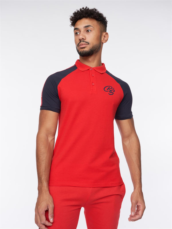Crosshatch Mentella Polo/Shorts Set Red