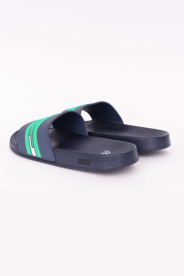 Crosshatch Mentella Sliders Navy/Green