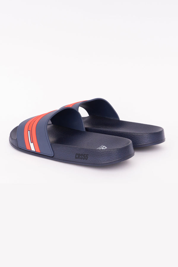 Crosshatch Mentella Sliders Navy/Red